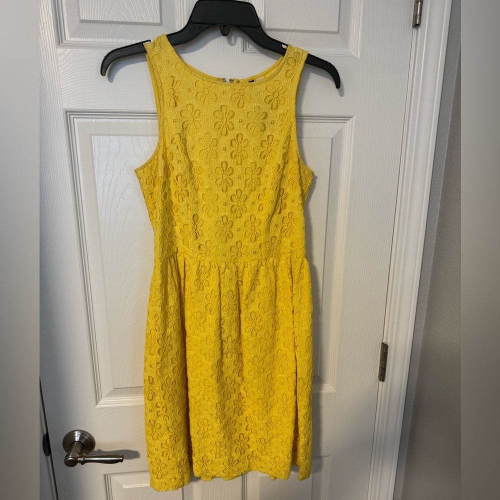 Yellow Floral Lace Dress